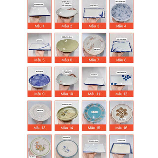 Dĩa gốm sứ Nhật size lớn-D04 (18-25cm)