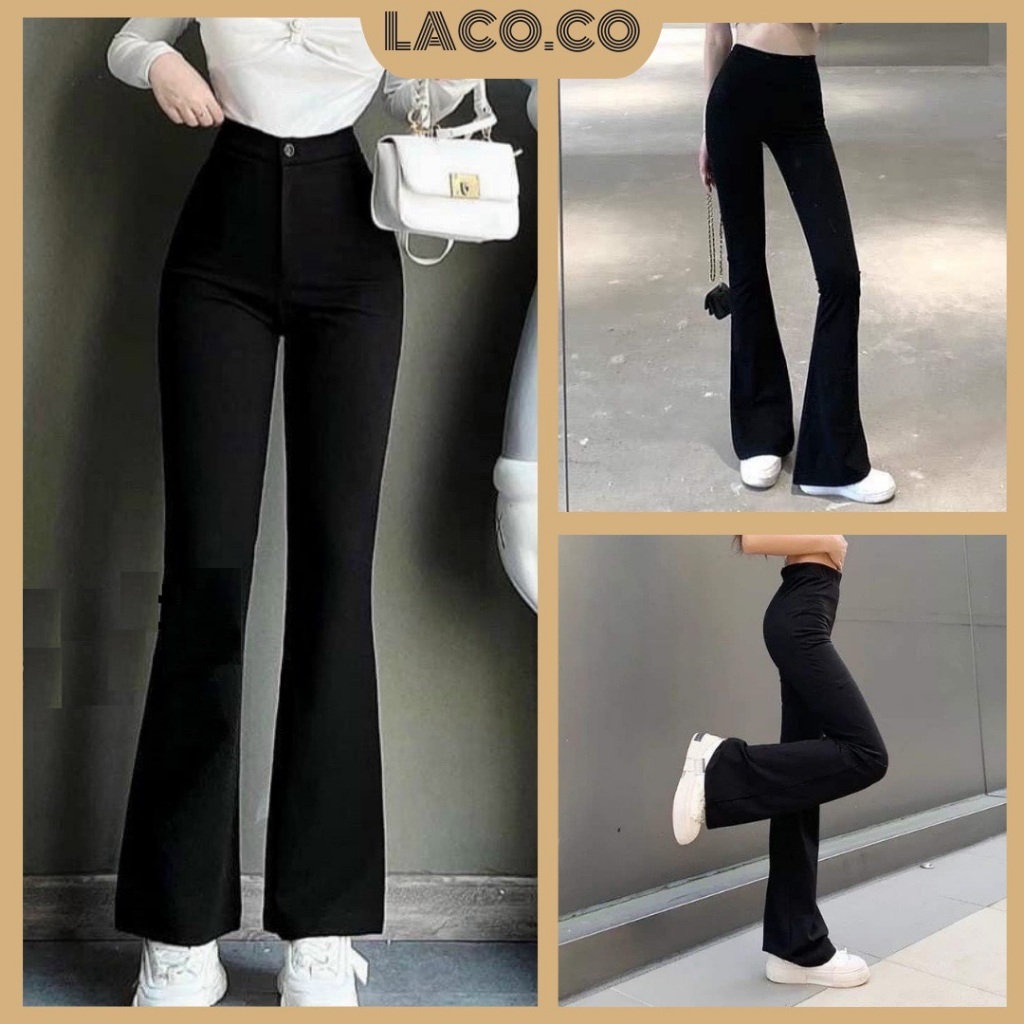 Quần Ống Loe Nữ, Quần Legging Nữ Cạp Cao Dáng Dài form đẹp sang trọng MSP: LACO51