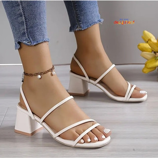 Dép cao gót 5p quai ngang dây 2 trong 1 vừa Guốc và sandal có size lớn 42 43 MS 665