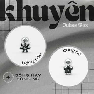   1 Chiếc   BẤM  Khuyên Tai BÔNG NÀY BÔNG NỌ Unisex Màu Bạc Đuôi Bi Không Gỉ Sét Bông Tai Julies Box 66 