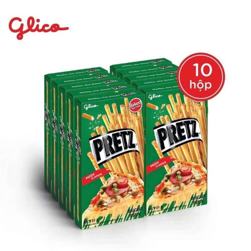 [[ Date Mới ]] Bánh quế Pretz Glico vị pizza, lốc 10 hộp, 31g