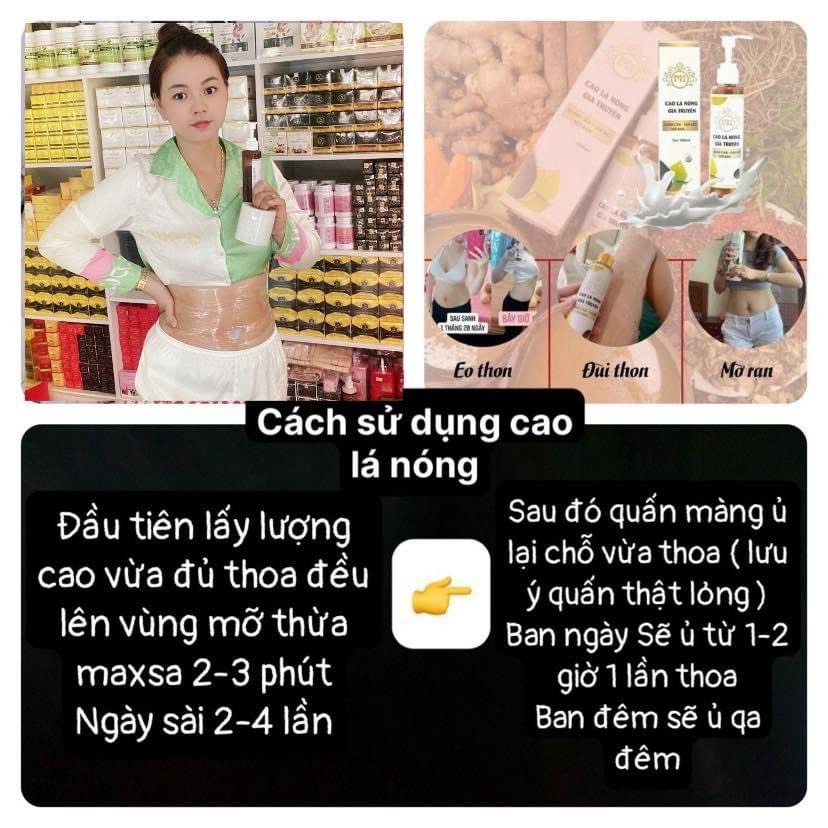 (chính hãng) Tan mỡ gia truyền CAO LÁ NÓNG PK tặng kèm mủ quấn