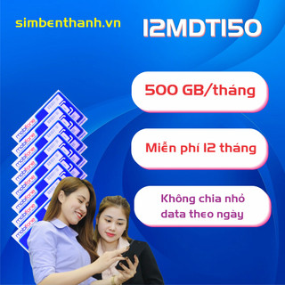 Sim 4G Mobi trọn gói 1 năm không cần nạp tiền 12MDT150 (500 GB/tháng x 12 tháng)