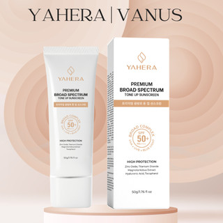 Kem chống nắng phổ rộng nâng tone 5 màng lọc chống nắng YAHERA Premium Sun Cream Broad Spectrum SPF50+ PA++++ 50g