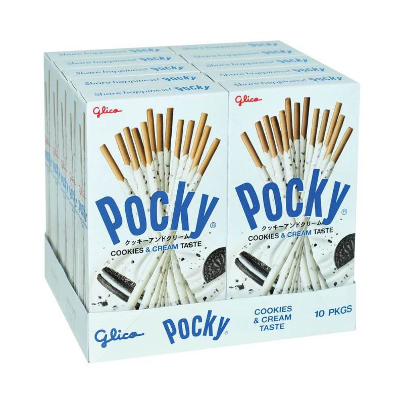 [Date Mới]' Bánh que Pocky Glico vị kem bánh quy lốc 10 hộp x 40g - MM