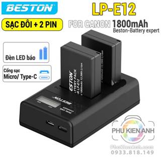 Pin sạc Beston LP-E12 CHÍNH HÃNG cho máy ảnh Canon M10,  M6, M50, M100, M200, 100D, 200D