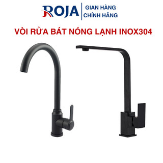 Vòi rửa bát nóng lạnh cắm chậu vòi rửa chén inox sus304 cao cấp roja