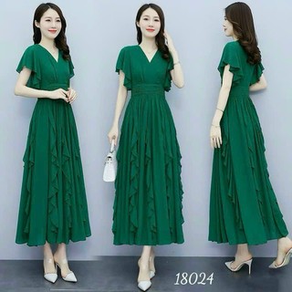 Đầm trung niên dự tiệc dành tặng mẹ, đầm maxi chất liệu voan cao cấp HN34
