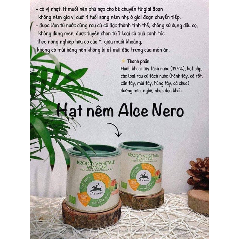 Hạt nêm rau củ hữu cơ Alce nero Ý