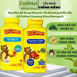 Kẹo Dẻo Bổ Sung Vitamin Và Khoáng Chất Gấu Lil Critter Gummy Vites Omega3