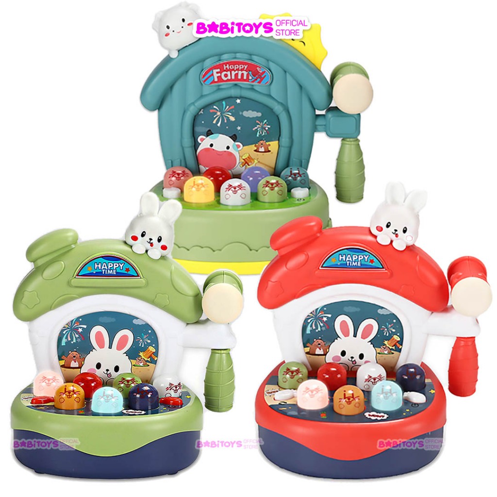 Bộ đồ chơi đập chuột có nhạc và đèn vui nhộn cho bé trai bé gái 1 tuổi phát triển tư duy và vận động