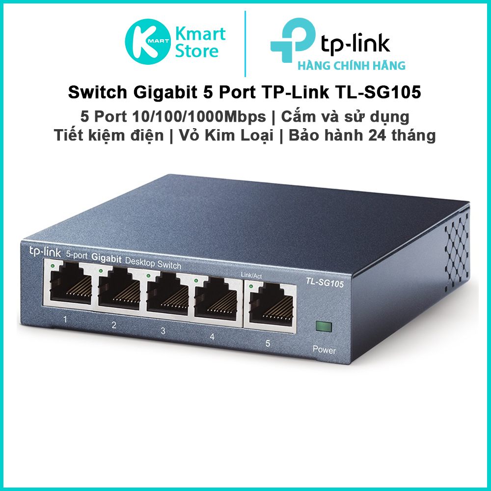 Bộ chia mạng Gigabit 10/100/1000Mbps TP-Link 5 Port TL-SG105 / 8 Port TL-SG108 | Vỏ kim loại | Bảo hành 24 tháng