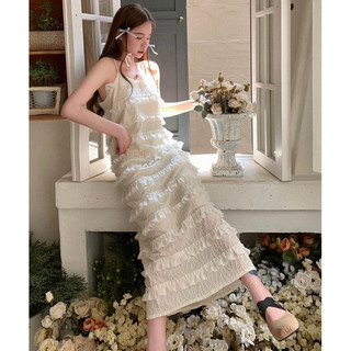 Đầm công chúa maxi ulzzang cổ tích thướt tha,Váy tiểu thư bánh bèo dễ thương đáng yêu ngọt