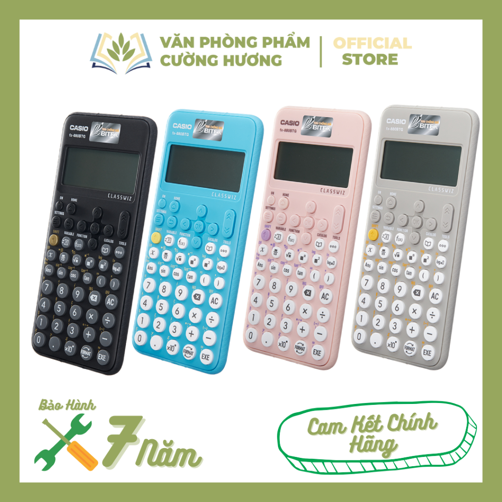 Máy tính Casio FX-880 BTG (Casio 880)  (Đen, Hồng, Xám, Xanh)