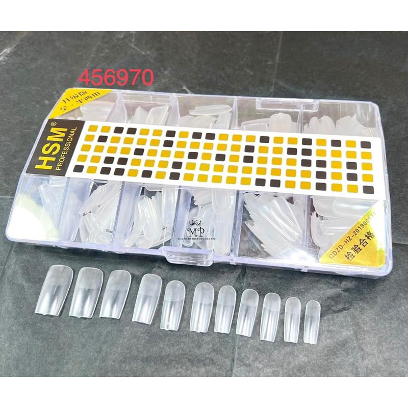 móng úp HSM form vuông ,nhọn, than (móng dẻo ôm form)