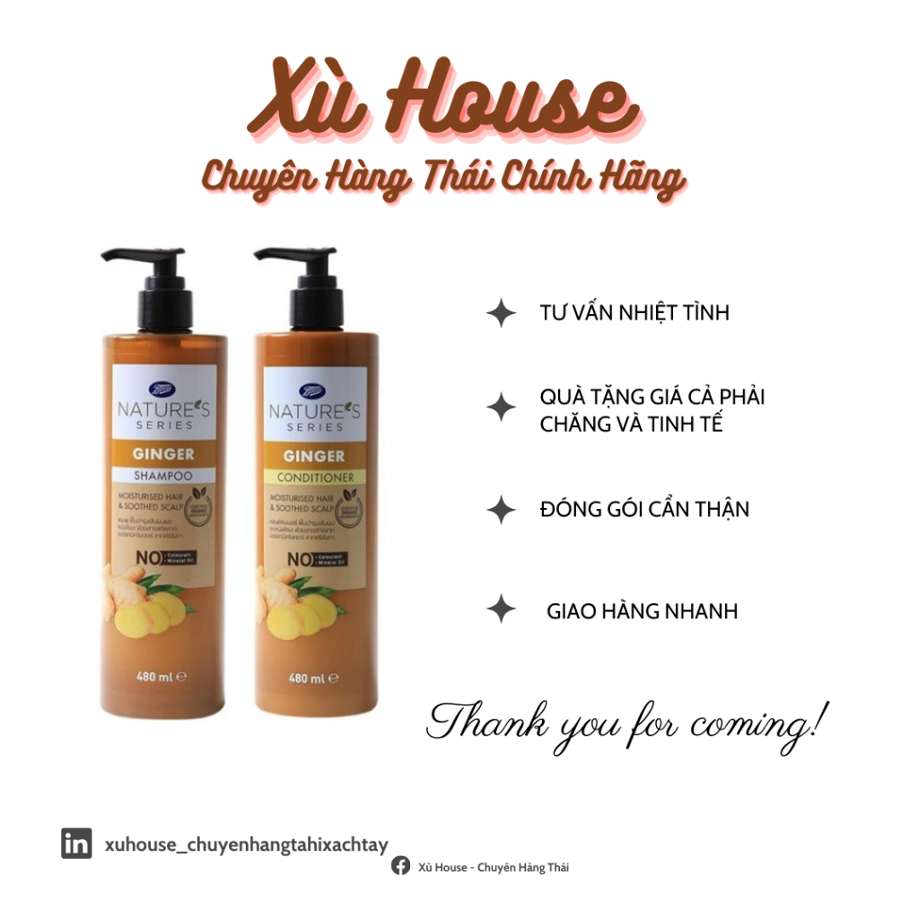 Dầu Gội Gừng Organic Thái Lan