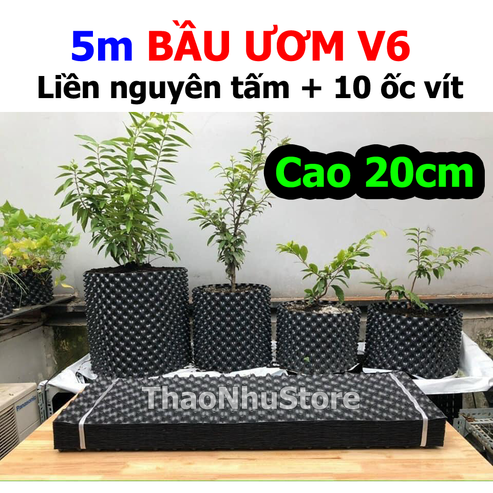 5m Bầu ươm V6 cao 20cm VietGrow (kèm 10 vít) dày 0,6mm