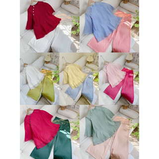 SET ĐỒ LAM PHỐI NÚT + QUẦN SUÔNG 💦