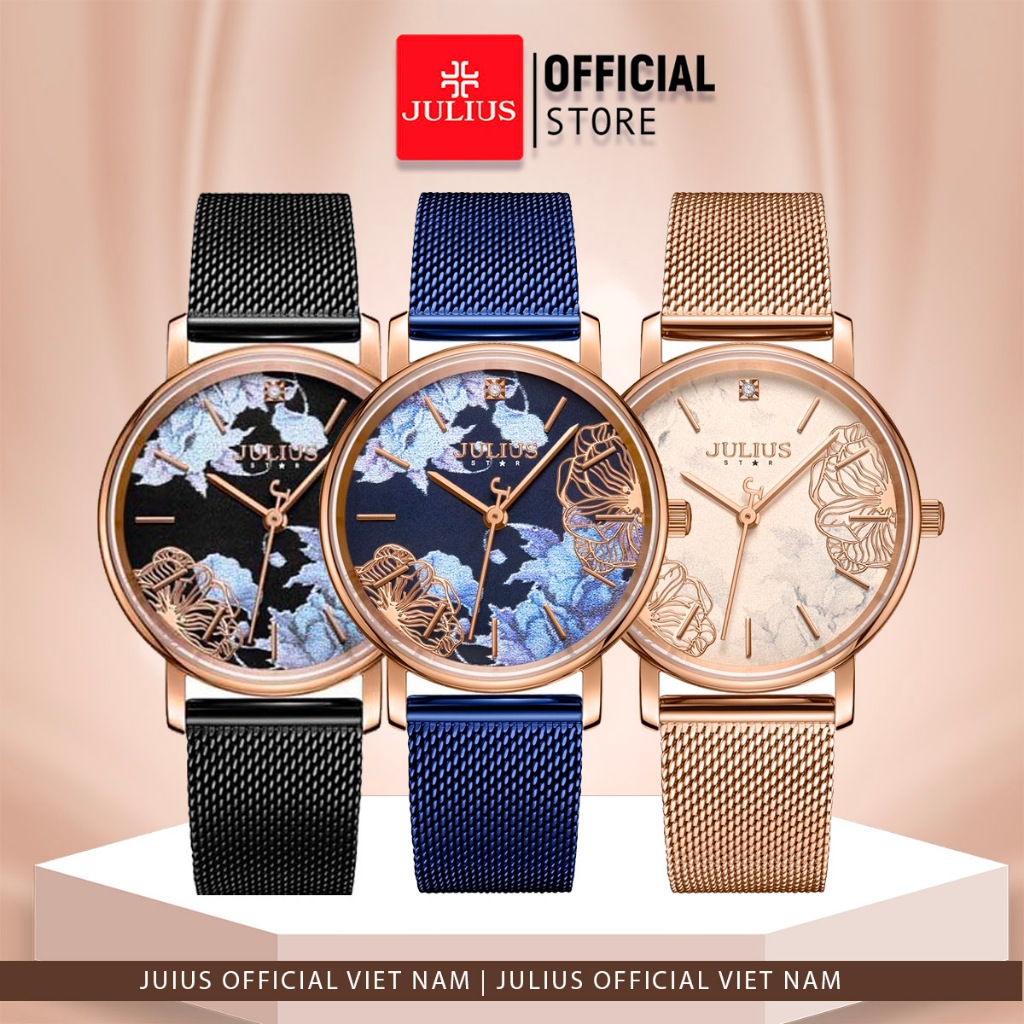 [Julius Official] Đồng hồ nữ Julius Star JS-033 kính Sapphire