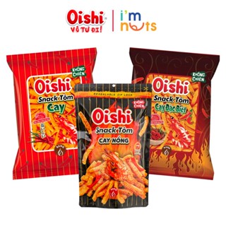 Snack tôm cay Oishi đủ vị gói lớn 68g