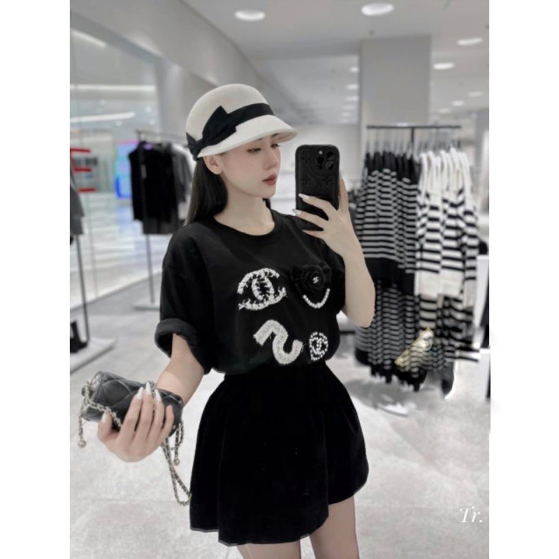 Áo Phông Cha.Nel Gắn Đá Số 5 Siêu Hot Hàng QC Loại 1