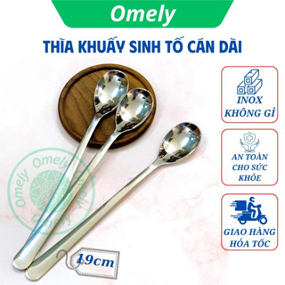 Combo 5 thìa inox cán dài 19cm – Muỗng khuấy sinh tố, cafe, ăn súp, cháo – Bền đẹp, dễ vệ sinh