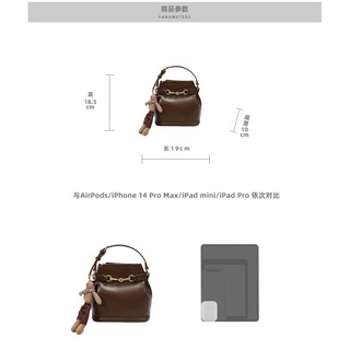 {𝒄𝒉𝒊́𝒏𝒉 𝒉𝒂̃𝒏𝒈}(𝑺𝒂̆̉𝒏𝑺𝒉𝒊𝒑 Nâu) Túi bucket 𝐂𝐑𝐁𝐄 kèm charm thỏ (CR8881)