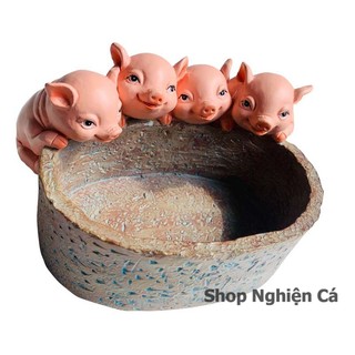 Chén Đựng Thức Ăn Hình Lợn Nước Uống Cỡ Lớn Cho Chó Mèo Bò Sát Cá Chim