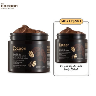 Combo 2 hũ Cà phê Đắk Lắk làm sạch da chết cơ thể Cocoon 200ml/hũ
