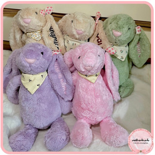 Thỏ bông thêu tên siu mềm mịn cute kèm yếm hoạc nơ 40cm-60cm jelly cat quà tặng gấu bông dễ thương ( ẢNH THẬT ) (๏ᆺ๏υ)