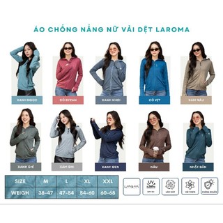 Áo chống nắng nữ 2 lớp LAROMA vải dệt mẫu mới