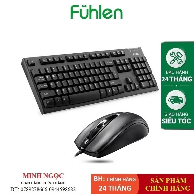 Bộ Bàn Phím và Chuột Có Dây Fuhlen L411 + L102 - Hàng Chính Hãng NINZA BH 2 Năm