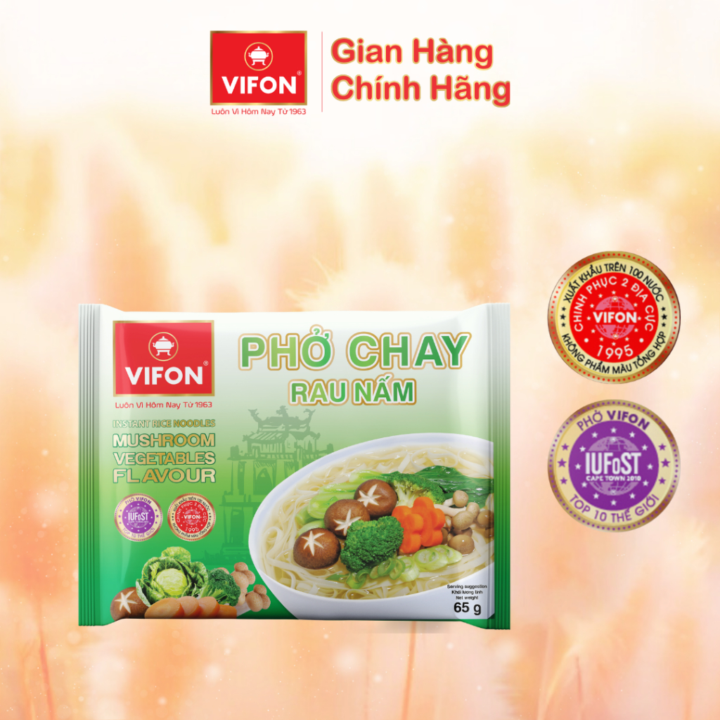 [VOUCHER đến 80K]-Thùng 30 gói Phở Chay Rau Nấm VIFON 65g / Gói