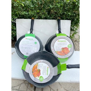 Chảo nhôm sâu chống dính vân đá đáy từ Kangaroo KG662- Hàng chính hãng