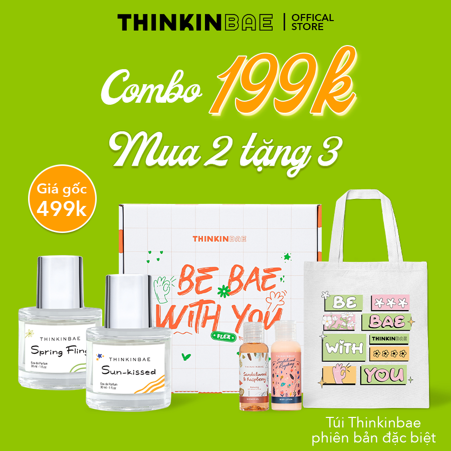 Combo Be Bae Edition 199 -2 Nước hoa Unisex Spring Fling Anh Đào & Lan Rừng+Sun Kissed hương hoa Nhài & Phong Lữ 30ml x2