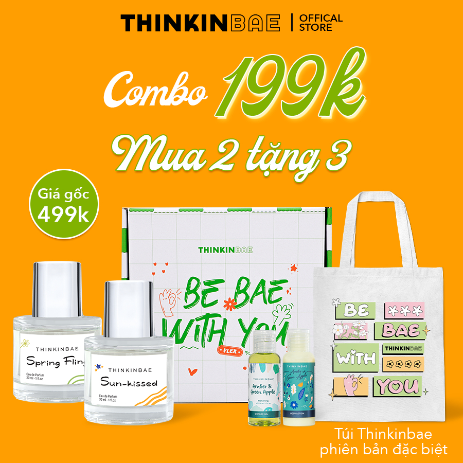 Combo Be Bae Edition 199 -2 Nước hoa Unisex Spring Fling Anh Đào & Lan Rừng+Sun Kissed hương hoa Nhài & Phong Lữ 30ml x2