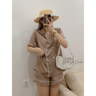 [Hình thật] Pijama lụa cao cấp, đồ ngủ nữ, đồ mặc nhà chất mềm mịn