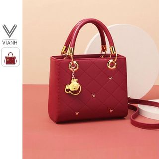 Túi đeo chéo nữ Just Star dễ thương thời trang nữ sang trọng tinh tế có khoá kéo charm gấu 172633A