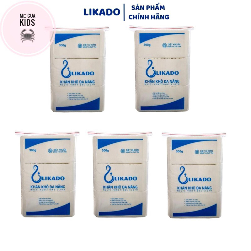 Khăn Khô Likado, Khăn Khô Đa Năng Cho Bé Cao Cấp 300g Mềm Mịn An Toàn Cho