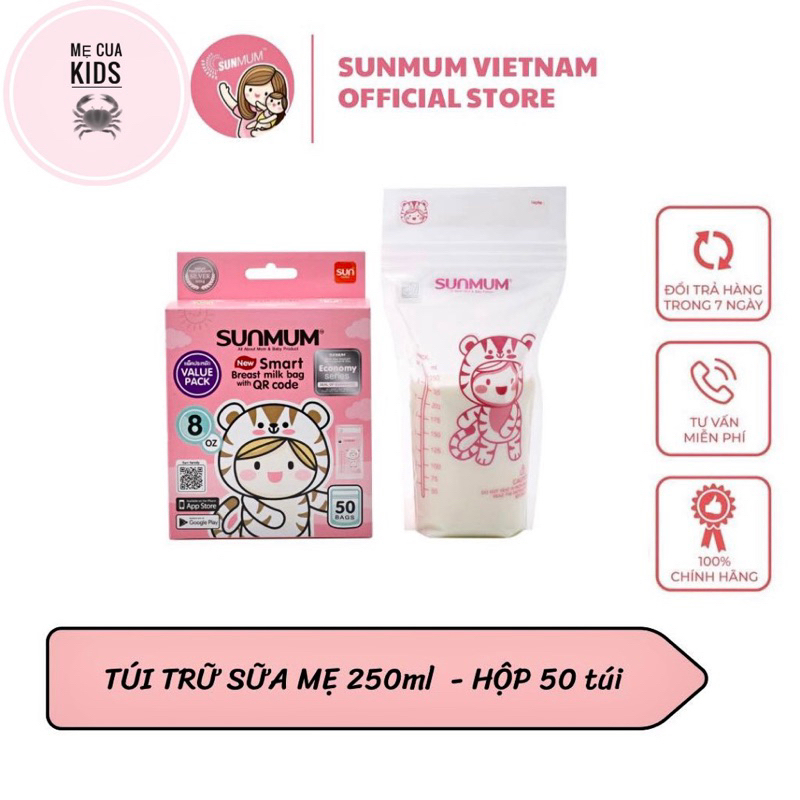 GIÁ TỐT NHẤT SHOPEE Túi Trữ Sữa Sunmum 50 Thái Lan 100ml 150ml 250ml đựng