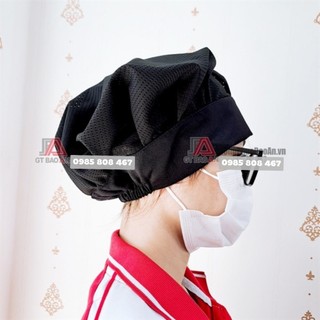 Nón lưới trùm đầu phối vải, Nón lưới cho công nhân thủy sản, cho đầu bếp (Sỉ số lượng lớn)