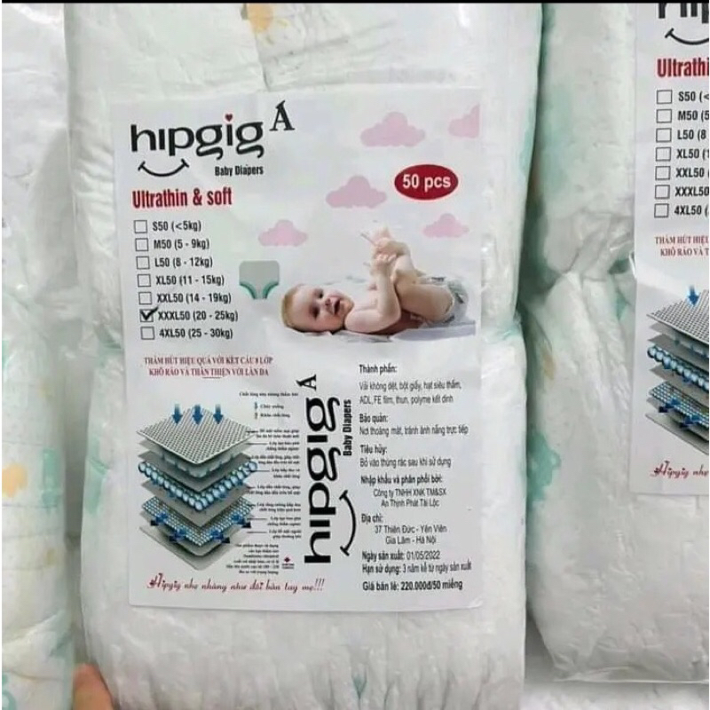 💥Combo 100 miếng💥 BỈM HIPPIG A PHIÊN BẢN NÂNG CẤP. ĐỦ SIZE S/M/L/XL/XXL  siêu thấm hút  bo mông chốn