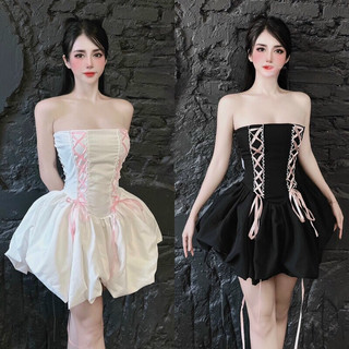Đầm bí cúp ngực đan dây