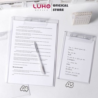 Bảng kẹp tài liệu LUHO, trình ký trong suốt khổ A4 A5 kẹp giấy tài liệu hồ sơ học sinh văn phòng sắp xếp giấy tờ F64
