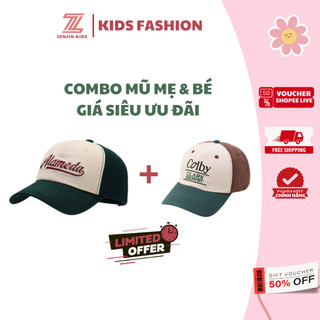 Mũ lưỡi trai ZENZIN cho Mẹ và Bé chất vải kaki thời trang phong cách dễ thương, nón lưỡi trai cho cả gia đình