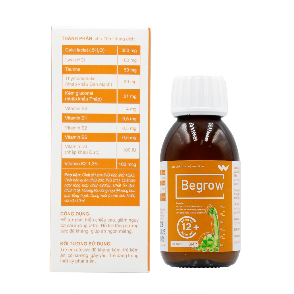 Siro ăn ngon BEGROW giúp trẻ cao lớn mỗi ngày