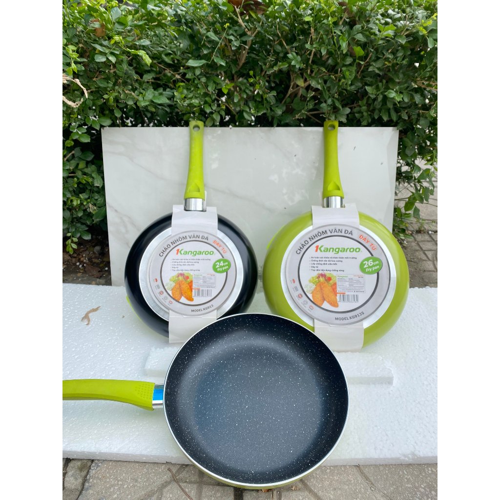 Chảo vân đá đáy từ Kangaroo  (24cm) model KG913, (26cm) model KG913S