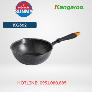 Chảo nhôm sâu chống dính vân đá, đáy từ Kangaroo KG662S (24cm), KG662M (26cm), KG662L (28cm)