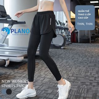 Quần legging nữ co giãn, quần thể thao nữ dài chạy bộ cao cấp PLANO Quần tập gym yoga nữ, quần bóng chuyền, đạp xe KP038