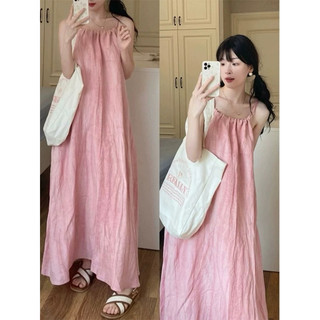 Đầm maxi đen trơn 2 dây hở lưng (về thêm hồng, trắng kem xoắn bụng)